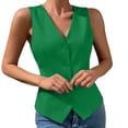 thumbnail image 2 of IUYRTFE Women's V Neck Sleeveless Button Down Vest Top Slim Fit Casual Suit Waistcoat, 2 of 6