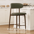 thumbnail image 4 of Bar Stools Sets of 2, Legahome 26" Counter Height Bar Stool, Modern Farmhouse Upholstered Counter Chairs with Curved Back & Walnut-Grain Metal Legs for Kitchen Island Dining Room, Green, 4 of 7