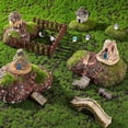thumbnail image 4 of 24PCS Fairy Garden Accessories Outdoor Supplies Miniature Garden Decor Succulent Micro Landscape Dollhouse Ornaments Including Stone House Bridge Stairs Wood Stumps Fences Sheeps Mushrooms, 4 of 9