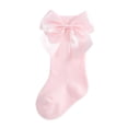 thumbnail image 3 of Newborn Baby Girls Knee High Socks Bow Long Stockings Infants Toddlers Ruffled Socks School Uniform Leggings, 3 of 5