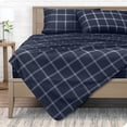 thumbnail image 1 of Bare Home Ultra-Soft Sheet Set - Premium 1800 Collection - Deep Pockets - 3-Pieces - Twin XL, Modern Plaid - Midnight/White, 1 of 8