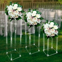Acrylic Vase Wedding Centrepieces, 3 Pcs Clear Column Flower Display Stand, Geometric Display Stand for Weddings Birthday Party Centerpiece Decorations Table Geometric Centerpiece Stand