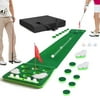 Golf Pong Game Set, Detachable Golf Pong Putting Mat with 8 Golf Balls, 2 Golf Cups & Flags, 1 Portable Bag, Golf Putting Green for Indoor & Outdoor Party Game Use