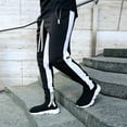 thumbnail image 4 of DeHolifer Jogger Sweatpants for Men Leg Zipper Solid Color Remote Leisure Pants Fashionable Sports Mens Sweatpants White L, 4 of 8