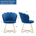 thumbnail image 3 of Duhome Velvet Makeup Vanity Chair with Back, Modern Accent Chair with Gold Metal Legs Dark Blue, 3 of 8