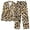 Bronze, variant on CLOISE Womens Sleepwear Sets 2-Piece Comfortable Long Sleeve Sleepwear Shirts and Soft Lounge Pants Sleep Sets Casual Button Down Leopard Printed Fall Pajamas