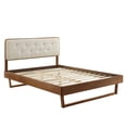thumbnail image 4 of Modway Bridgette Queen Wood Platform Bed with Angular Frame in Walnut/Beige, 4 of 10