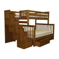 thumbnail image 2 of Bedz King Stairway Bunk Beds Twin over Full with 4 Drawers in the Steps and 2 Under Bed Drawers Espresso, 2 of 6