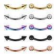thumbnail image 1 of 10Pcs 16G Curved Eyebrow Bars Labret Bars Lip Studs Ear s 6mm, 1 of 3