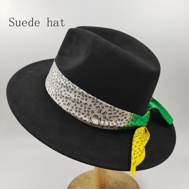 Sombrero Fedora cosido a mano para hombres y mujeres, gorra de Jazz, cinta de Color, accesorios de Metal, sombrero de fieltro de moda, azul, púrpura, sombrero de iglesia de Panamá