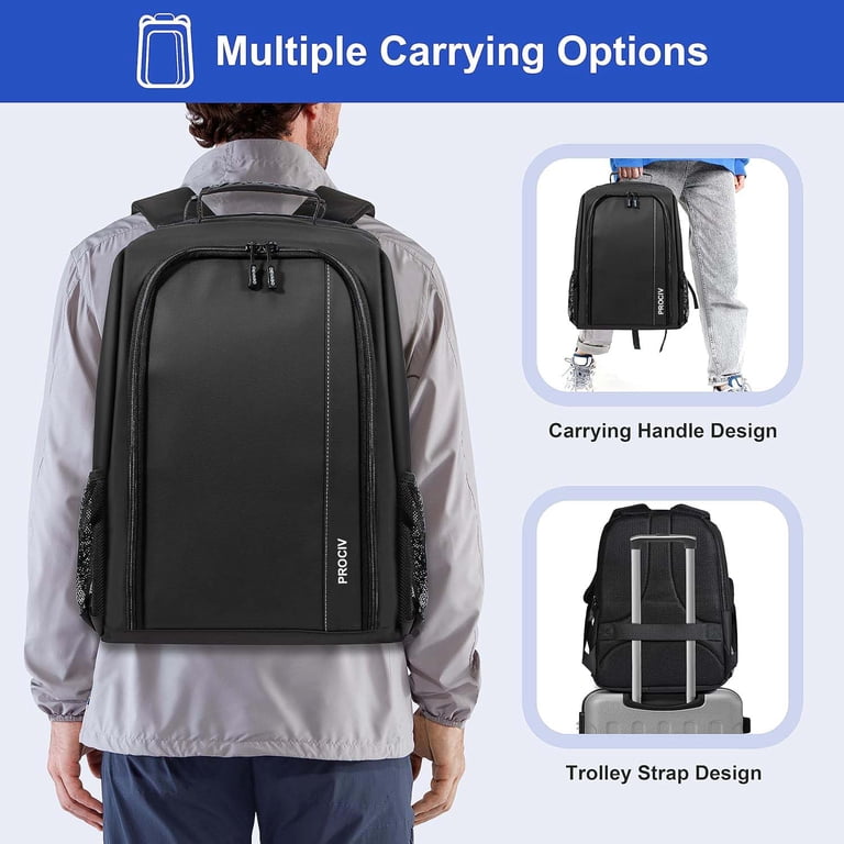 best backpack to carry a ps4 and laptop GOTECH Travel for PS5, Protective Carrying Case Bag for 17.3'' Laptop, Controllers, Game Discs More Gaming Accessories, PS5 Carrying Case with Multiple Pockets : Video Games Expandable design can store more stuff and anti theft pocket can protect valuable things Backpack for PS5 & PSVR2,