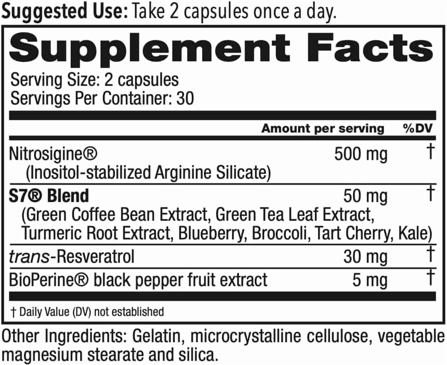 Juvenon BloodFlow-7 Nitric Oxide Supplement with Nitrosigine