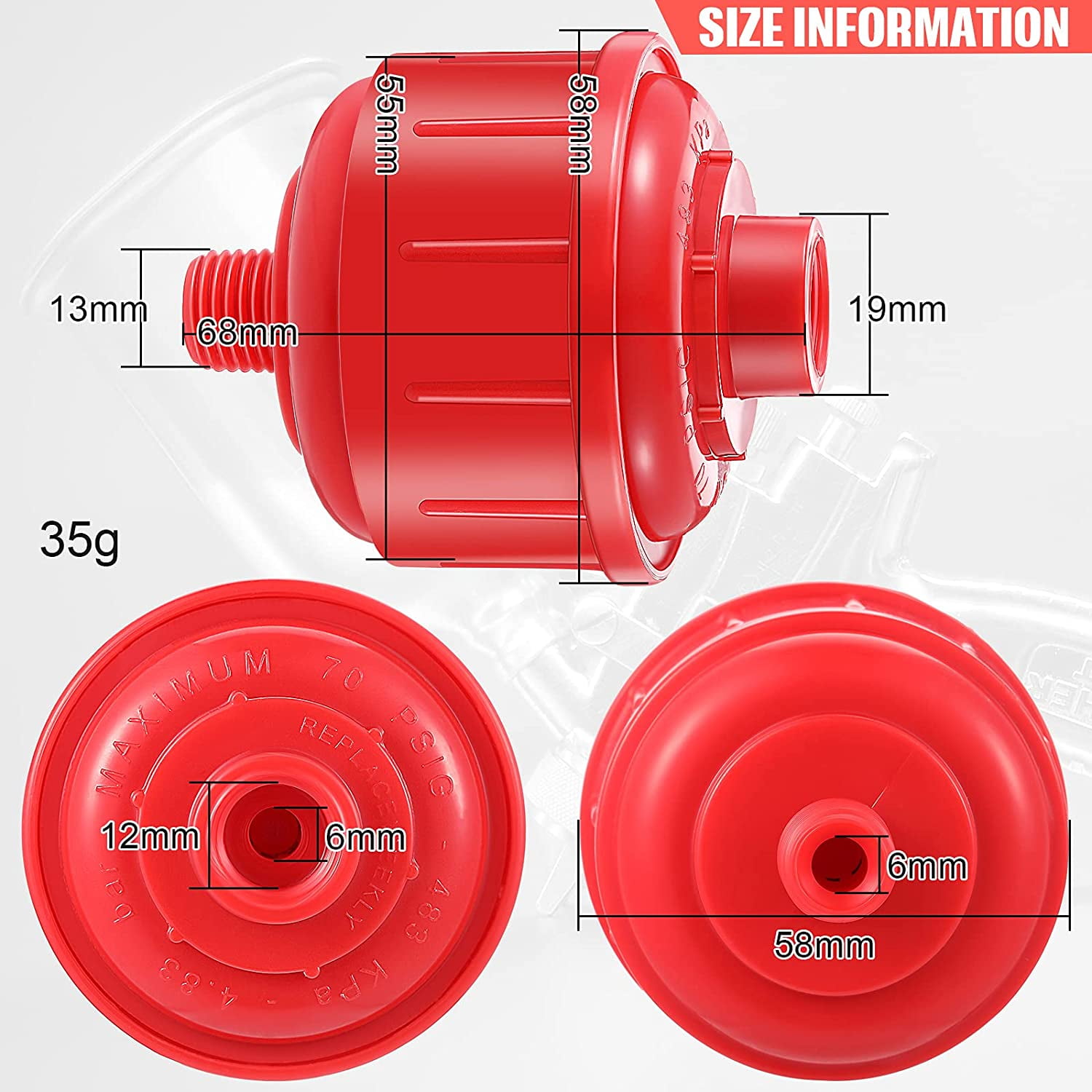 4 Pieces Disposable Mini Air Water Filters Disposable Spray Gun Filter