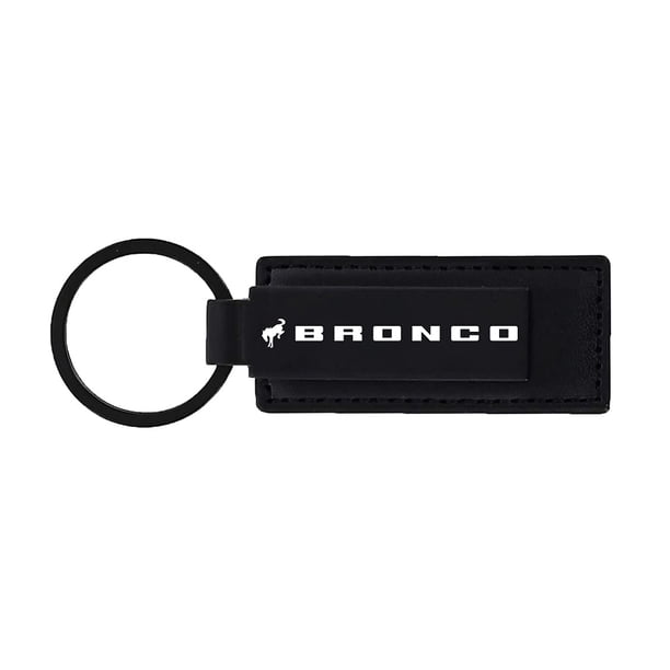 Llavero Ford Bronco Todo Negro de Cuero Genuino