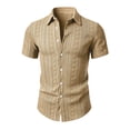 thumbnail image 4 of SOOMLON Short Sleeve Dress Shirts for Men Big and Tall Collar Button down Shirts Jacquard Dress Shirt Casual Weekend Wear, 4 of 7