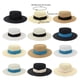 thumbnail image 5 of Sonducket Sombrero de paja de verano de ala ancha, informal, transpirable, para acampar, pescar, viajar, playa, moda, tapa plana, gorra protectora solar Sombreros Type1 NO1 Sonducket  AP012495-11, 5 of 6