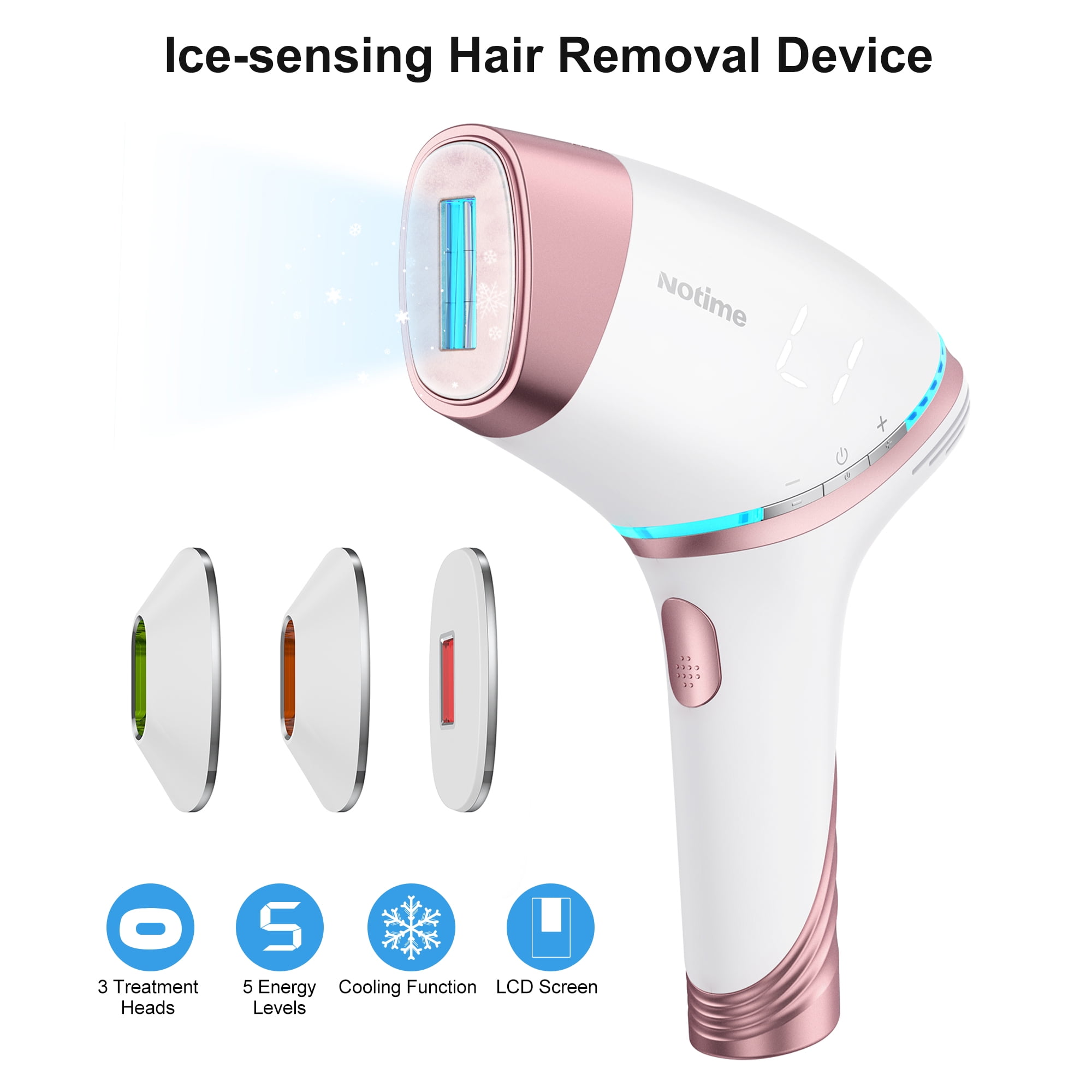 IPL Laser Hair Removal Permanent Hair Remover with Cooling Function 5  Energy Levels 3 Replaceable Heads for Women and Men 