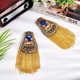 thumbnail image 5 of 2 piezas de charreteras con borla, broche, insignia, flecos dorados con cuentas y botones, broche de cuentas, alfiler de broche para blazer de escenario., 5 of 6