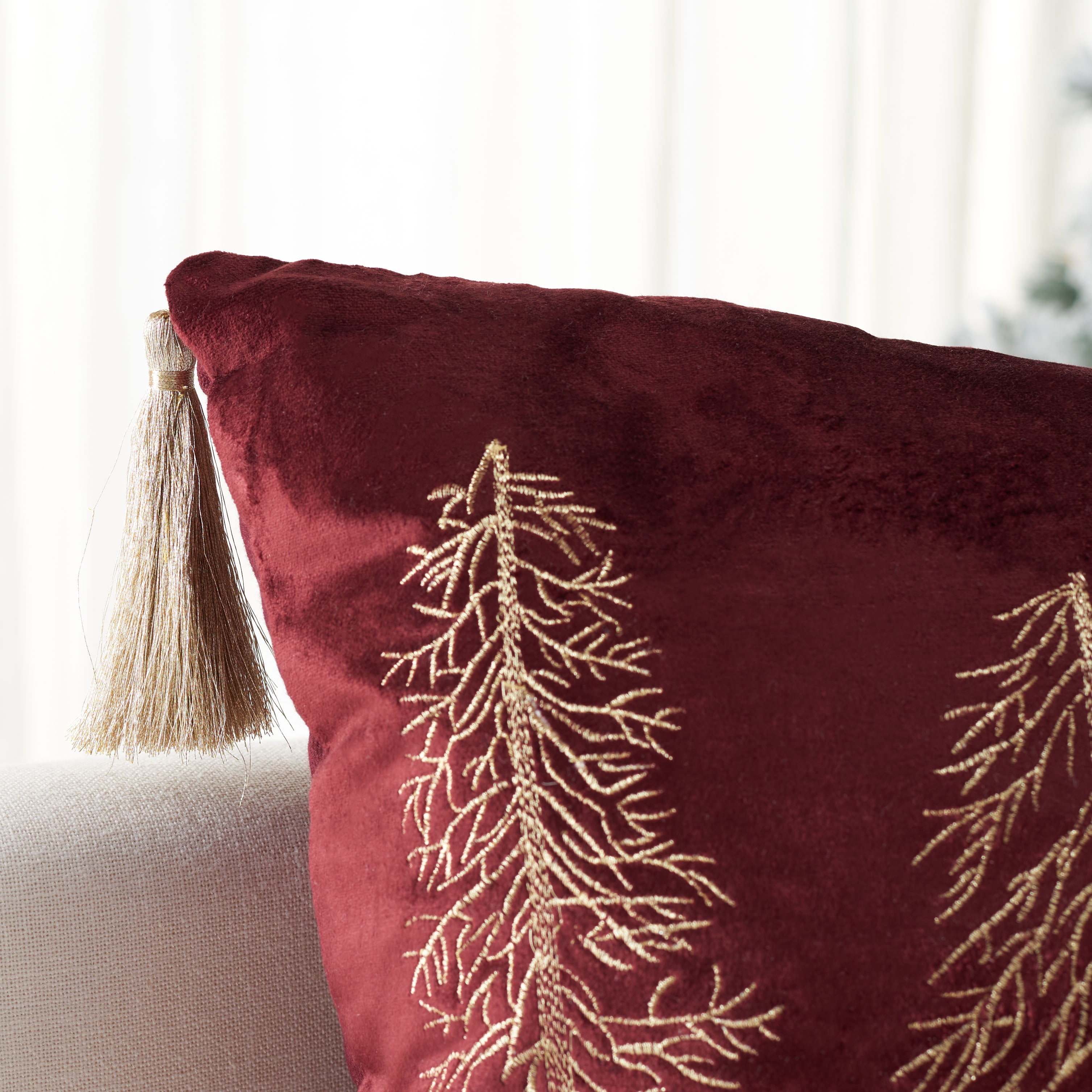 Country House Collection Burgundy Farmhouse Star 16 Pillow