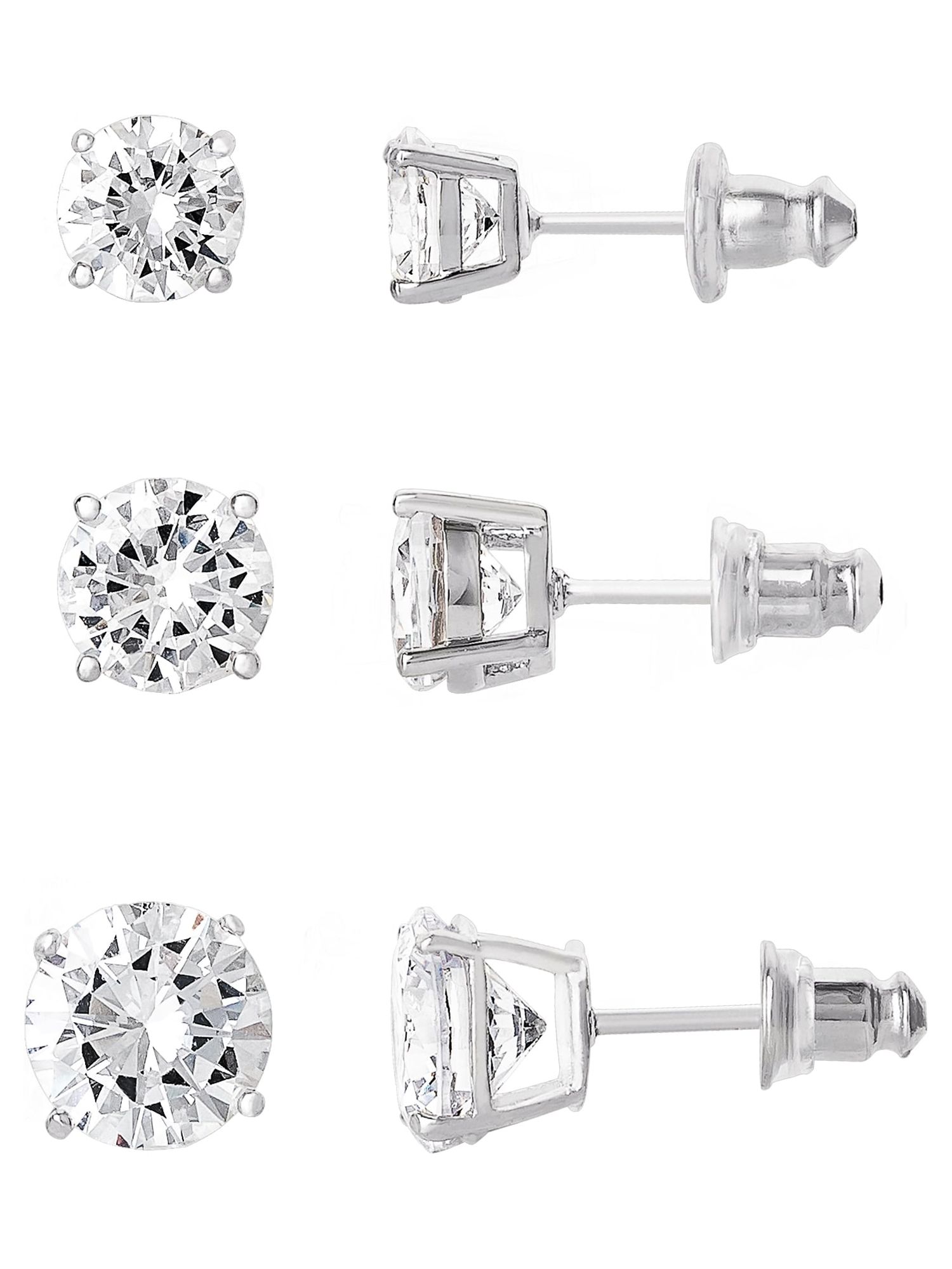 Believe by Brilliance Cubic Zirconia Stud Earrings 3-Pack photo 3
