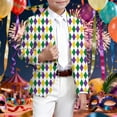 thumbnail image 2 of JAJAHO Carnival Boys Suit Jackets For Kids 3-14 Years Formal Wear Comfortable Fit Long Sleeve Button Up Blazer Rave Party, 2 of 4