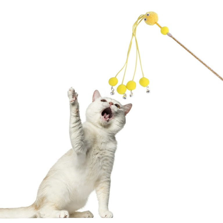 Shldybc Hair Ball Bell Teasing Cat Stick Cat Interactive Relieve Boredom Pet Cat Tassel Hair Ball Cat Toy Summer Savings Clearance