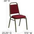 thumbnail image 2 of LLToo Trapezoidal Back Fabric Upholstered Stackable Banquet Chair, Multipurpose Stacking Chair with Padded Seat and Back-Burgundy Fabric/Gold Vein Frame, 2 of 9