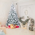 thumbnail image 5 of Xilee 8 ft Snow Flocked Artificial Christmas Tree with 1300 Tips ,Christmas Tree with Premium PVC Branches, Realistic Snowy Look, Sturdy Metal Stand, Indoor Fake Snow Xmas Tree for Home Office Shops, 5 of 7