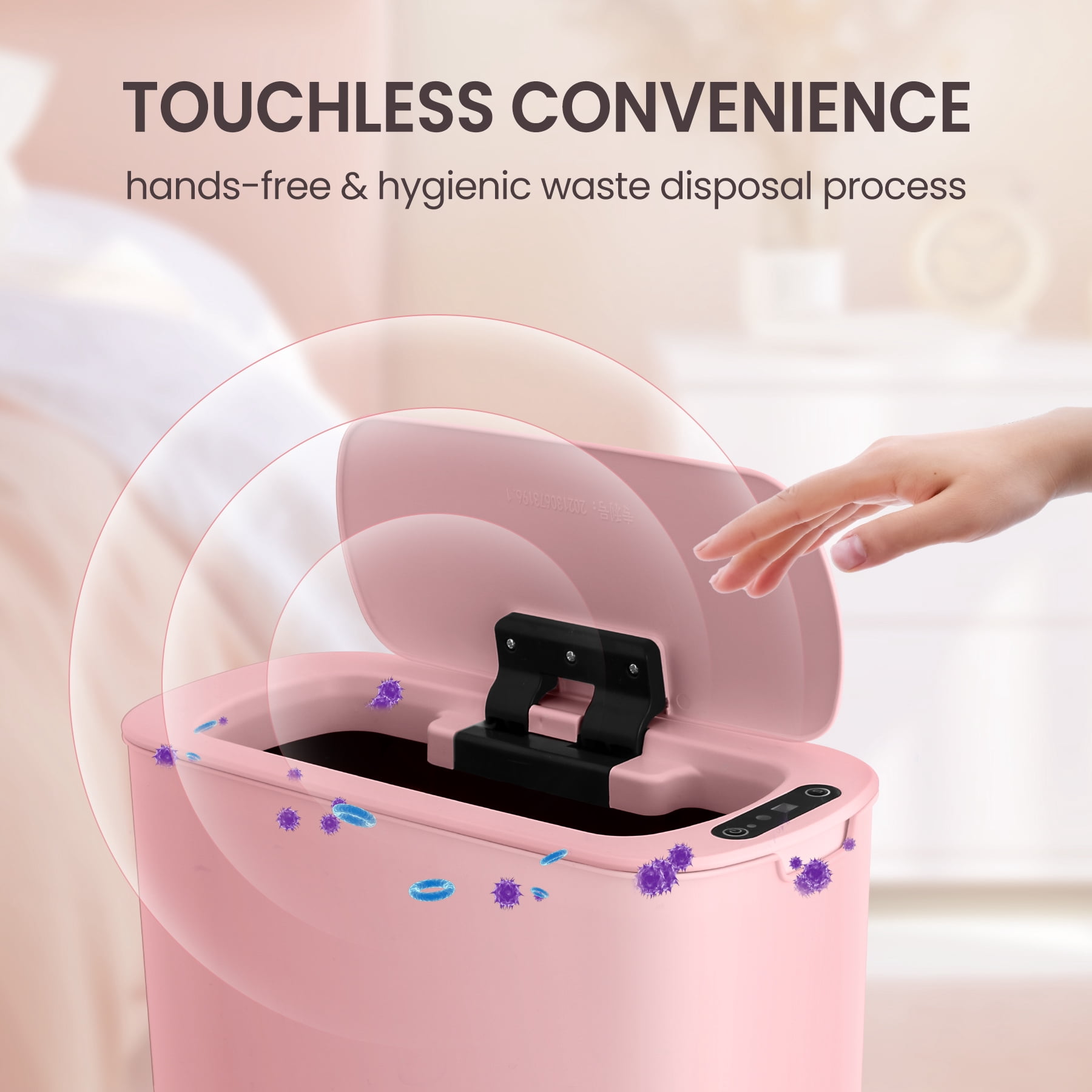 Cesun 5 Gallon Trash Can, Touchless Sensor for Bathroom, Office, RV, Bedroom, Living Room, Pink