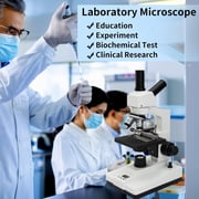 FOUR Es Scientific Compound Monocular Microscope, Constant Temperature Mechanical Stage, 40X-2500X Magnification, 7 LCD Screen, Aluminum Carry Box