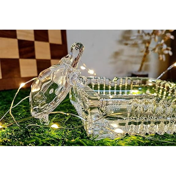 Crystal Turtle Tortoise with Plate for Good Luck Vastu Feng Shui Tortoise Turtle(Export Quality)