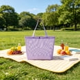 thumbnail image 6 of WIZUTIZ Purple Mesh Tote Bag Lightweight Shoulder Shopping Bag for Beach Travel Groceries Large Capacity Pleated Storage Tote for Casual Outdoor and Daily Work Carry, 6 of 6