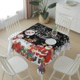 thumbnail image 6 of Black Christmas Table Cloth Waterproof Tablecloths, Xmas Snowman Santa Elk Winter Snowflake Tablecloth Dining Table Cover for Kitchen Party Tabletop Outdoor, Square Tablecloth 54x54 Inch, 6 of 9