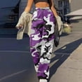 thumbnail image 2 of Camo Pants Women Pixel Wide Leg Casual Cargo Pant Baggy High Waisted Work Pants Drawstring Elastic Waist Y2k Streetwear Trousers with Pockets, 2 of 3