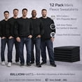 thumbnail image 2 of BILLIONHATS 12 Pack Mens Adult Crewneck Fleece Lined Pullover Sweatshirt Bulk, BLack Color, Wholesale Multipack Donation for Homeless (Medium), 2 of 6