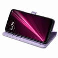 thumbnail image 3 of Allytechgroup Flip Wallet Case [Cat & Dog Cute Embossed Pattern] for T-Mobile REVVL 6 5G with Card Slots Cash Holder, Stylish Magnetic Clasp Shockproof Kickstand Cover with Hand Strap, Purple, 3 of 6