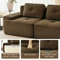 thumbnail image 4 of Aukfa 3-Piece Tufted Modular Sectional Sofa with Ottoman, 29.5-in Deep Seat, Corduroy, Brown, 4 of 8