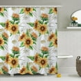thumbnail image 2 of Wood Barn Door Shower Curtain for Bathroom with Hooks Harvest Yellow Sunflowers Green Leaves RV Stall Farmhouse Bathtub Home Decor Plants Fabric Waterproof Shower Curtains 84x84inches, 2 of 6