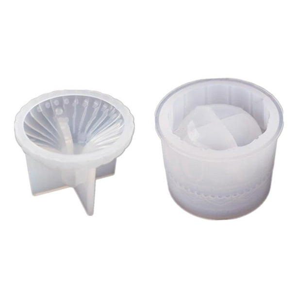 Moldes de fundición para caja de almacenamiento redonda de bricolaje, molde de silicona para taza de inserción de maquillaje, molde de resina artesanal Los 9x7cm