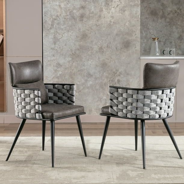 BFZ Dining Chairs Set of 2, MidCentury Modern Dining Chairs with Metal