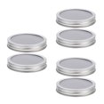thumbnail image 3 of CUITING 6 pcs Leak Proof Mason Jar Drinking Lids Stainless Steel and Silicone Mason Jar Lids Wide Mouth Canning Jar Lids  Wide Mouth Mason Jar Lids for Canning, 3 of 8