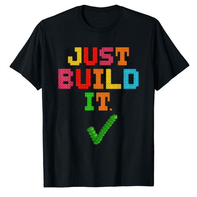 AALJY Just Build It Master Builder Building Blocks Bricks Toy Kids T-Shirt