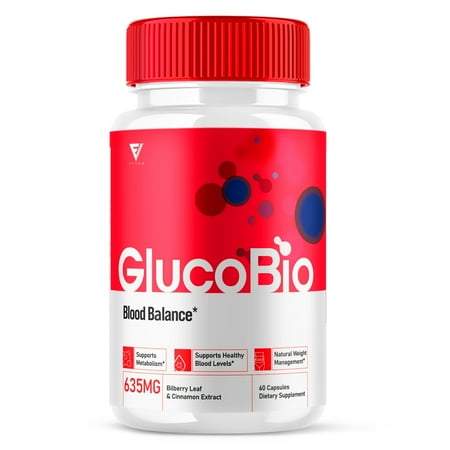 Glucobio Blood Support Capsules Overall Wellness and Dietary Health Glycogen Supplement Advanced Formula BioGluco Reviews (60 Capsules)