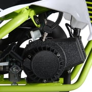 Happydeer Kids Dirt Bike, 49cc 2-Stroke Gas Power Motocross, Shock Absorption Springs Off Road Mini Motorcycle, Pocket Motorbike with Front Rear Disc Brakes (Yellow Green)