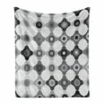 thumbnail image 1 of Abstract Soft Flannel Fleece Throw Blanket, Surreal Irregular Geometric Shapes in Greyscale Tones, Cozy Plush for Indoor and Outdoor Use, 50" x 70", Charcoal Grey Dimgray, by Ambesonne, 1 of 5