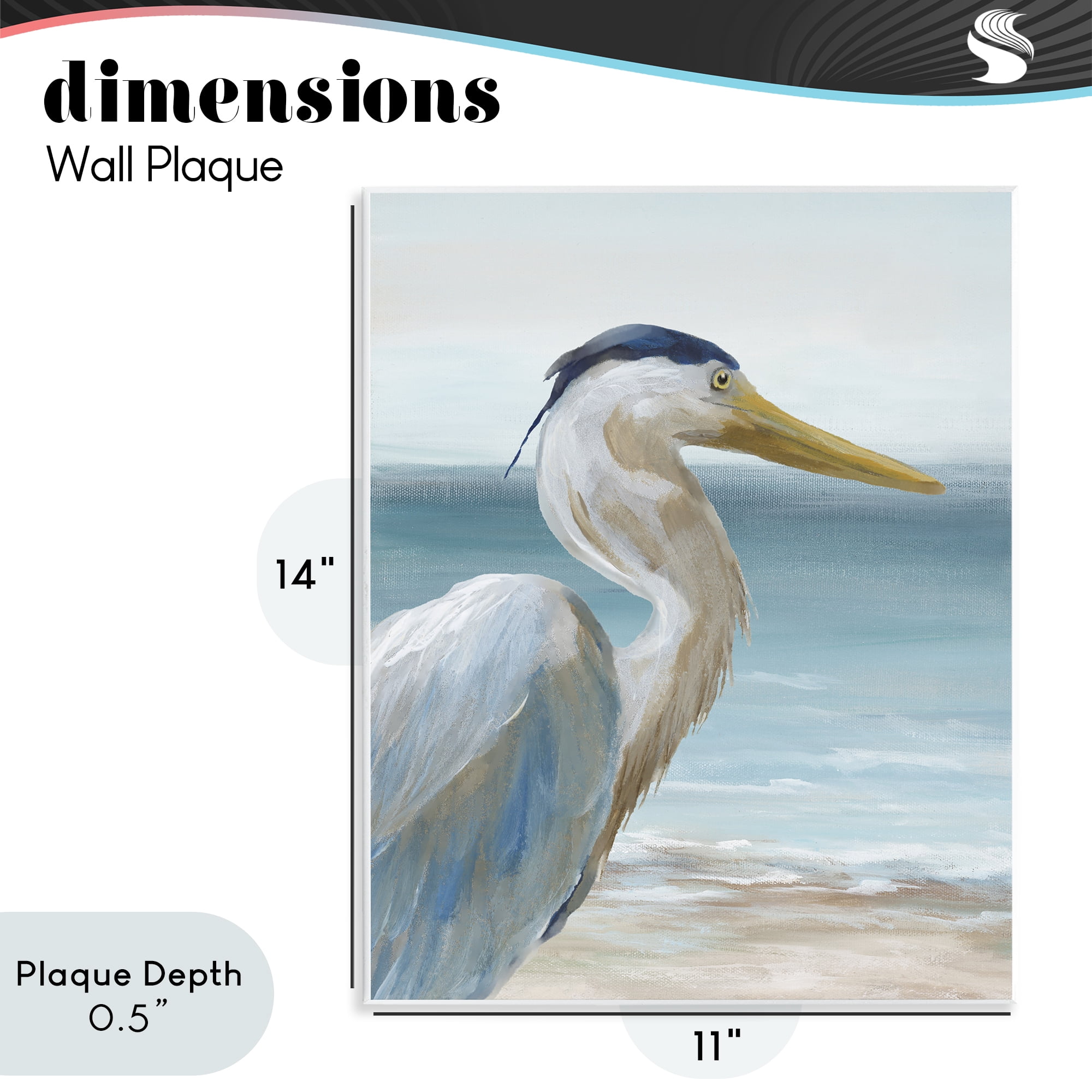 Stupell Industries Right Gazing Heron Wall Plaque Art, design by Nan