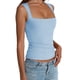 thumbnail image 2 of Camiseta sin mangas AURUZA Cuello Cuadrado para Mujer Azul Claro Talla L, 2 of 7