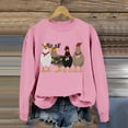 thumbnail image 2 of Christmas Cardigan Sweaters for Women Funny Christmas Chick Farm Animal Print Winter Clothing for Women,Pink,S, 2 of 4