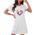 thumbnail image 1 of Camisón corto de talla grande para mujer, camisón de manga corta con estampado de pecho a la moda, camisón para mujer, 1 of 2