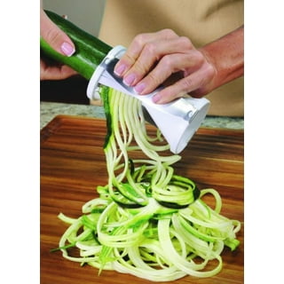 ICO 4-Blade Steel Vegetable Spiralizer Slicer and Curly Fry Cutter, Zoodles  Maker with 3 Stainless Steel Interchangeable Blades and 1 Built-In &  Non-Slip Technology, Black 